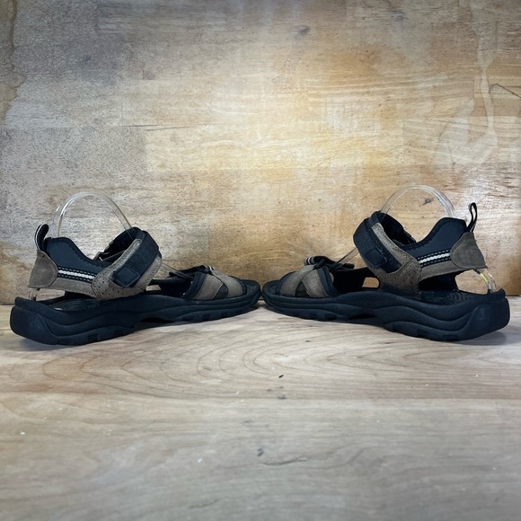 Route 66 Mens Size 10 Open Faced Leather Sandals Shoes Brown - Picture 5 of 8